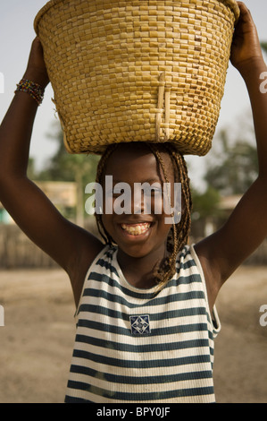 Mädchen Porträt, Oussouye, Casamance, Senegal Stockfoto