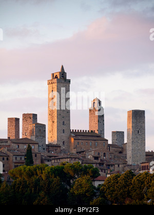 San Gimignano in der Toskana, Italien, mittelalterlichen toskanischen Stadt, mittelalterliche Manhattan oder die italienische Stadt der Türme genannt Stockfoto