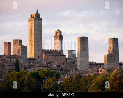 San Gimignano in der Toskana, Italien, mittelalterlichen toskanischen Stadt, mittelalterliche Manhattan oder die italienische Stadt der Türme genannt Stockfoto