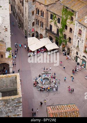 San Gimignano in der Toskana, Italien, mittelalterlichen toskanischen Stadt, mittelalterliche Manhattan oder die italienische Stadt der Türme genannt Stockfoto