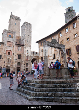 San Gimignano in der Toskana, Italien, mittelalterlichen toskanischen Stadt, mittelalterliche Manhattan oder die italienische Stadt der Türme genannt Stockfoto