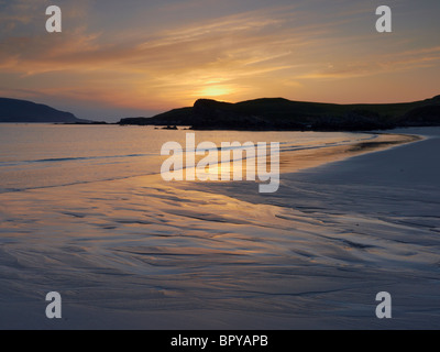 Sonnenuntergang am Balnakeil Bay auf der weit Nord West Küste von Schottland UK Stockfoto