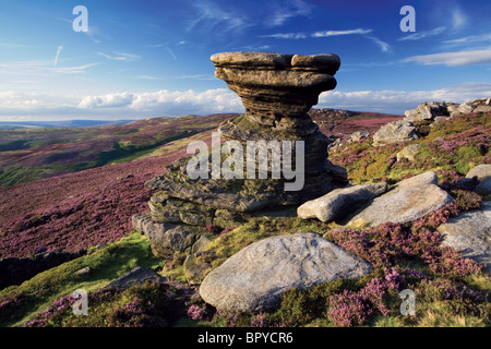 "Salzstreuer" (Boulder), Derwent Edge, The Upper Derwent Valley, Derbyshire, Peak District, England UK Stockfoto