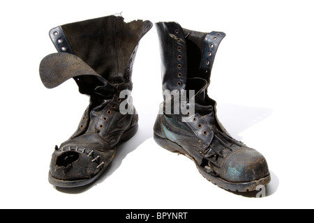 Abgenutzte Paar Stiefel Stockfoto