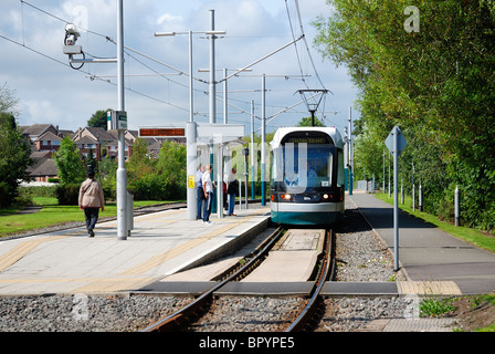 Nottingham express Transit stop bei Highbury Vale Nottingham England UK Stockfoto