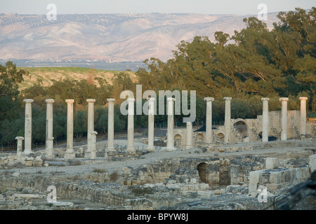 Die Ruinen der römischen Stadt von Beit Shean im Jordan-Tal zu fotografieren Stockfoto