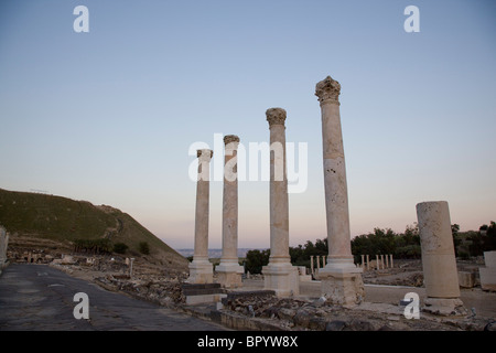 Die Ruinen der römischen Stadt von Beit Shean im Jordan-Tal zu fotografieren Stockfoto