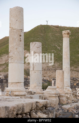 Die Ruinen der römischen Stadt von Beit Shean im Jordan-Tal zu fotografieren Stockfoto