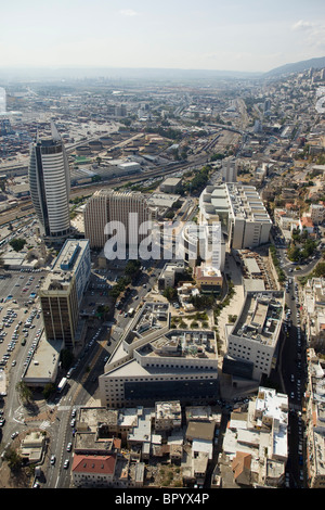 Luftaufnahme der Innenstadt von Haifa Stockfoto