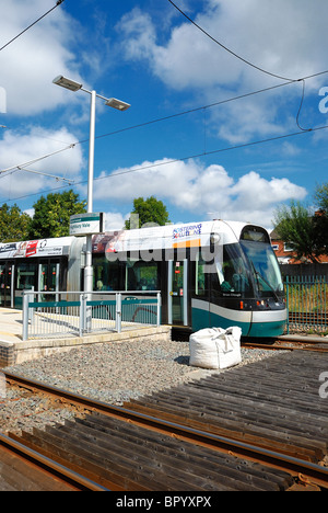 Nottingham express Transit stop bei Highbury Vale Nottingham England UK Stockfoto