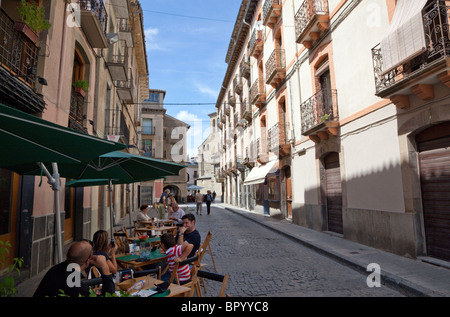 Typische Straße im Zentrum Oif Jaca, Aragon, Spanien Stockfoto