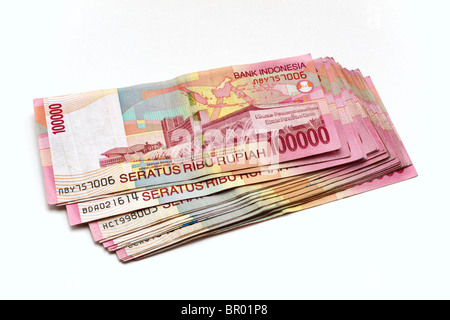 Indonesische Rupiah einhunderttausend Banknoten Stockfoto