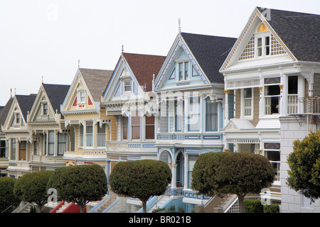 Painted Ladies am Alamo Square, San Francisco, Kalifornien, USA Stockfoto