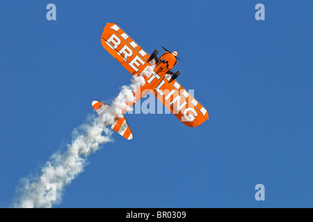 Eine Boeing PT17 Stearman von Breitling-team Stockfoto