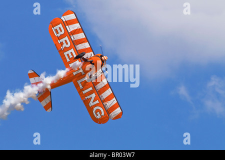 Eine Boeing PT17 Stearman von Breitling-team Stockfoto