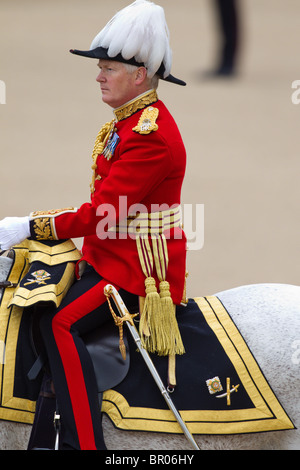 Generalmajor Cubitt Inspektion der Linie. "Trooping die Farbe" 2010 Stockfoto