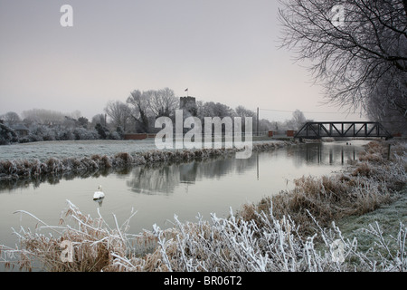 Der Fluß Waveney im Winter Stockfoto