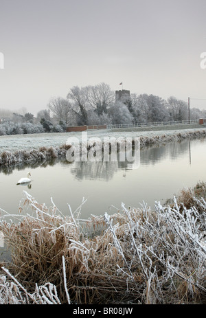 Der Fluß Waveney im Winter Stockfoto