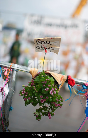 Protest gegen das Projekt Stuttgart 21 am Stuttgarter Hauptbahnhof Stockfoto