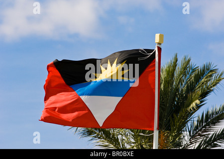 Antigua & Barbuda Nationalflagge, Karibik Stockfoto