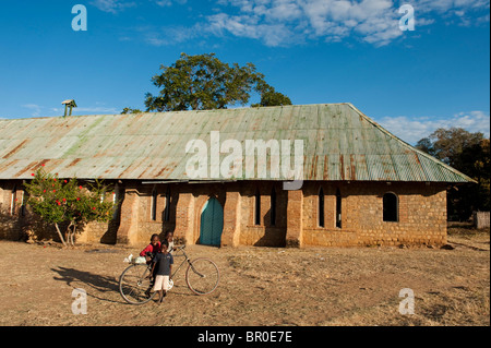 Stone Mission der Kirche auf dem Gelände des 19. Jahrhunderts Sklavenmarkt, Nkhotakota, Malawi Stockfoto