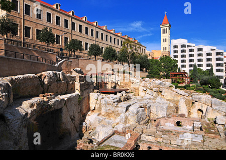 Die Innenstadt von Beirut, Libanon: die römischen Bäder Stockfoto