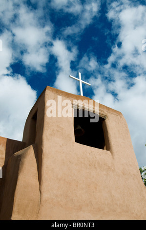 Kapelle San Miguel, Santa Fe, New Mexico. Älteste Kirche Struktur in den USA. Original Adobe-Mauern in etwa 1610AD Stockfoto