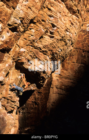 Kletterer. Roten Felsen, Las Vegas, Nevada, USA. Stockfoto