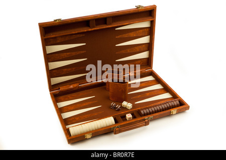 Freizeit, tragbare Backgammon-Spielbrett Stockfoto