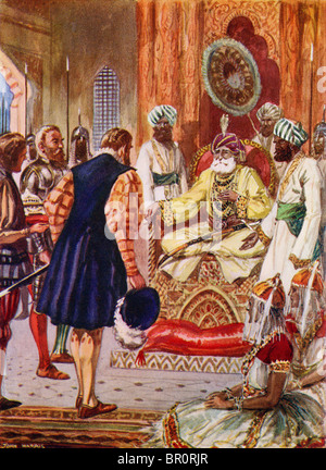 Vasco Da Gama Rajah Cannanore, Indien 1498 zu besuchen. Vasco da Gama, 1. Graf von Vidigueira, c.1460 oder 1469 bis 1524. Stockfoto