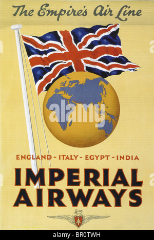 IMPERIAL AIRWAYS Plakat um 1930 Stockfoto