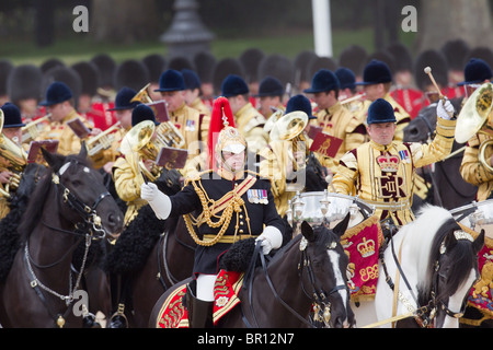 Montierten Bands von der Household Cavalry. "Trooping die Farbe" 2010 Stockfoto