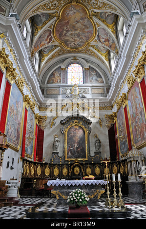 Ljubljana, Slowenien. St. Nikolaus-Kathedrale (Stolnica Sv Nikolaja) Interieur. Altar Stockfoto