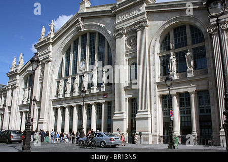 Paris, Gare du Nord, Hauptstraße Fassade. Stockfoto