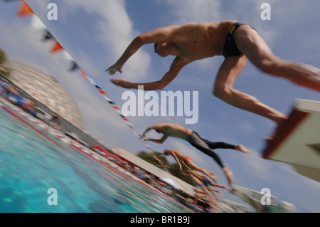 Schwimmer Tauchen Schwimmen Rennen Stockfoto