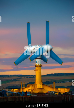 Atlantis präsentiert die weltweit größte und mächtigste einachsigen Gezeiten-Turbine, die AK1000™ in Invergordon in Schottland. Stockfoto