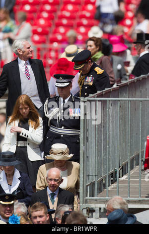 Zuschauer aus einem der Stände nach der Parade. "Trooping die Farbe" 2010 Stockfoto