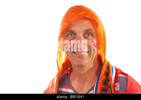 Porträt des niederländischen Sport Unterstützer in orange Stockfoto