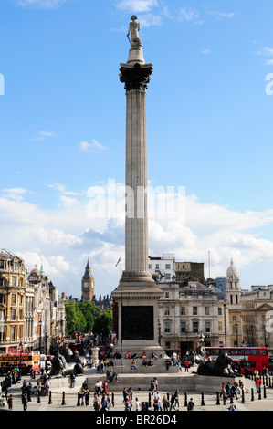 Nelsons Säule, Trafalgar Square, London, England, Vereinigtes Königreich Stockfoto