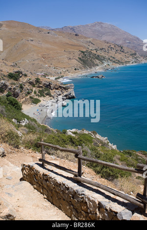 Preveli Strand und Lagune, Präfektur Rethymno, Kreta, Griechenland. Stockfoto
