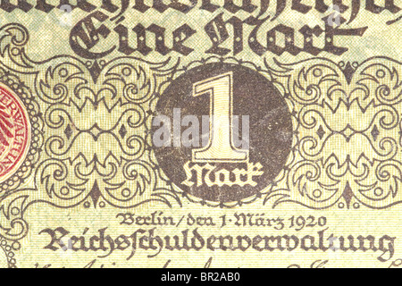 Alte deutsche Mark Banknoten Stockfoto