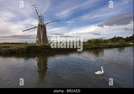 Turf Moor Entwässerung Mühle im Broads National Park, Norfolk, Großbritannien Stockfoto