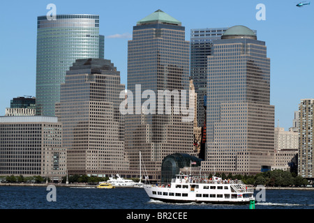 Das World Financial Center mit der Goldman Sachs Gebäude auf der linken Rückseite. Lower Manhattan, New York City; NY, USA. Stockfoto