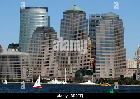 Das World Financial Center mit der Goldman Sachs Gebäude auf der linken Rückseite. Lower Manhattan, New York City; NY, USA. Stockfoto