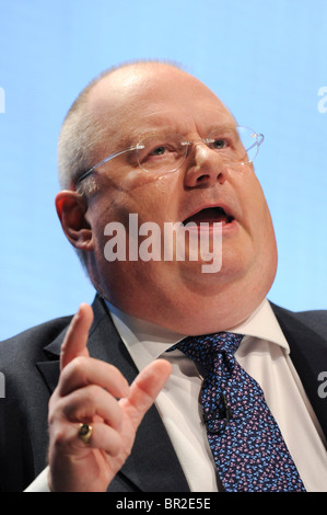 Eric Pickles, Vorsitzender der konservativen Partei, besucht die konservativen Konferenz in Manchester, 5. Oktober 2009. Stockfoto