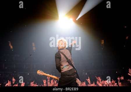 Billie von "Green Day" führt bei 02, London, 23. Oktober 2009. Stockfoto