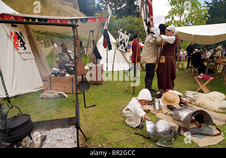 Reenactment in Arundel Castle, West Sussex, England Stockfoto