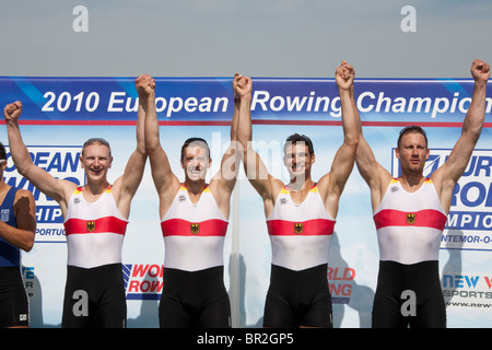 MONTEMOR-O-VELHO, PORTUGAL 09.12.2010. 2010 European Rowing Championships statt an das Aquatic Centre, Montemor-o-Velho. Stockfoto