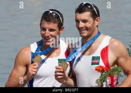 MONTEMOR-O-VELHO, PORTUGAL 09.12.2010. 2010 European Rowing Championships statt an das Aquatic Centre, Montemor-o-Velho. Stockfoto