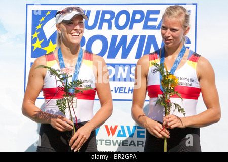 MONTEMOR-O-VELHO, PORTUGAL 09.12.2010. 2010 European Rowing Championships statt an das Aquatic Centre, Montemor-o-Velho. Stockfoto